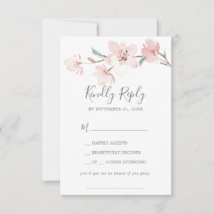 Spring Cherry Blossom Song Request RSVP Card Karte