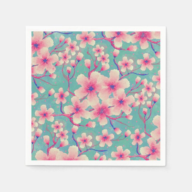 Spring Cherry blüht grün Case-Mate iPhone Cas Serviette (Vorderseite)