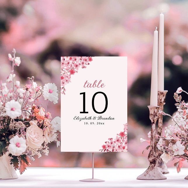 Spring Cherry Wedding – Sakura Flower  Tischnummer (Von Creator hochgeladen)