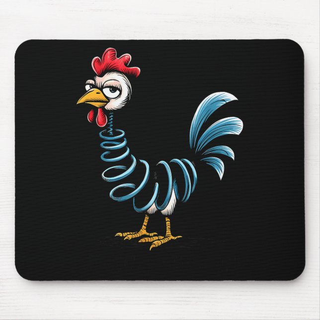 Spring Chicken Chicken On Go Stick Funny Chicken  Mousepad (Vorne)