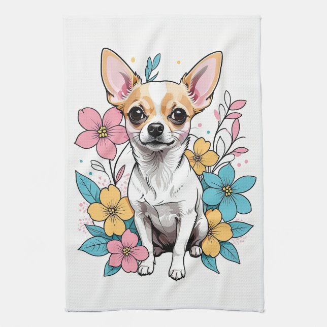 Spring Chihuahua Geschirrtuch (Vertikal)