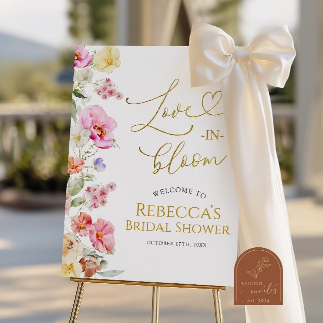 Spring Colorful Floral Bridal Shower Welcome Sign Poster (Von Creator hochgeladen)