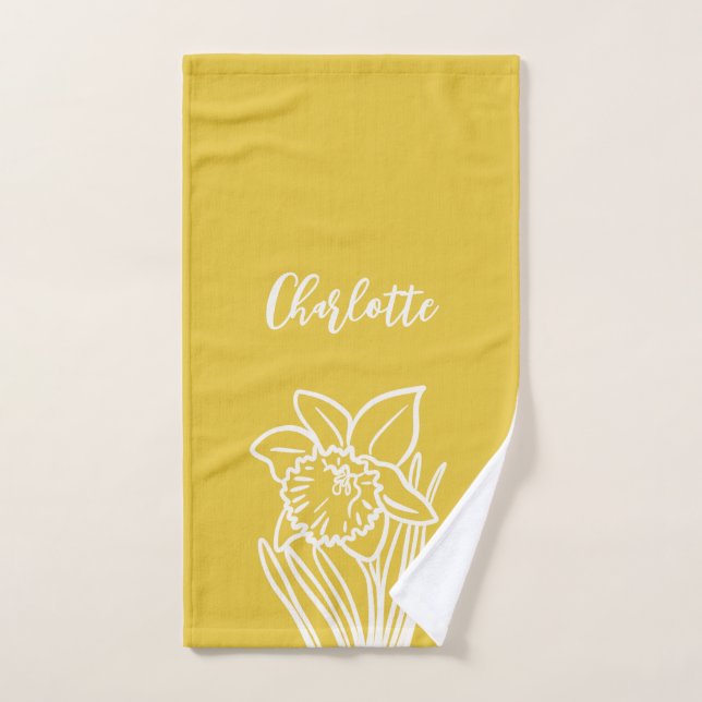 Spring Daffodil Badhandtuch Set (Handtuch)