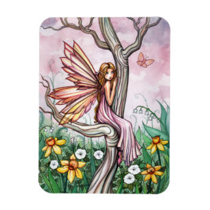 Spring Daffodil Blume Fairy Magnet