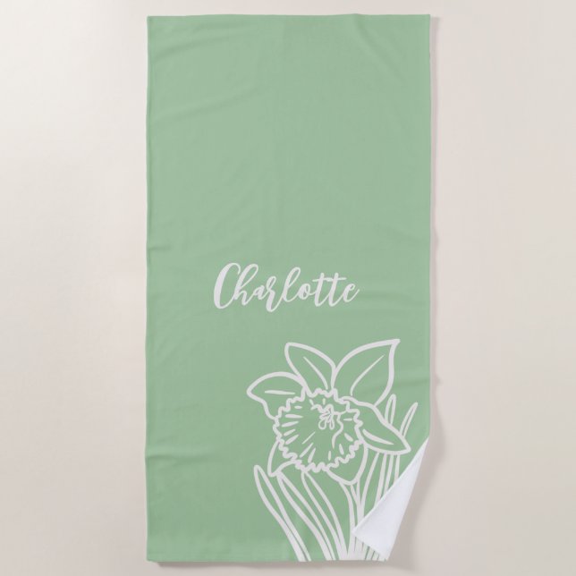 Spring Daffodil Strandtuch (Vorderseite)