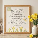 Spring Daffodils Gaelic Blessing Poster<br><div class="desc">A poster with the old Gaelic Blessing - May you always be blessed,  in a handwritten script font with a Celtic block letter M for the beginning of the poem.  Stylized daffodils and a dragonfly lend an arts and crafts aesthetic to the print.</div>