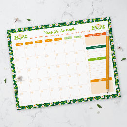 Spring Daisies & Vine Monthly Monday Start Planner Notizblock