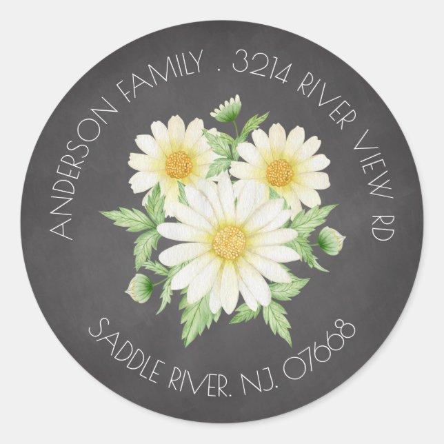 Spring Daisy Address Label Aufkleber (Vorderseite)