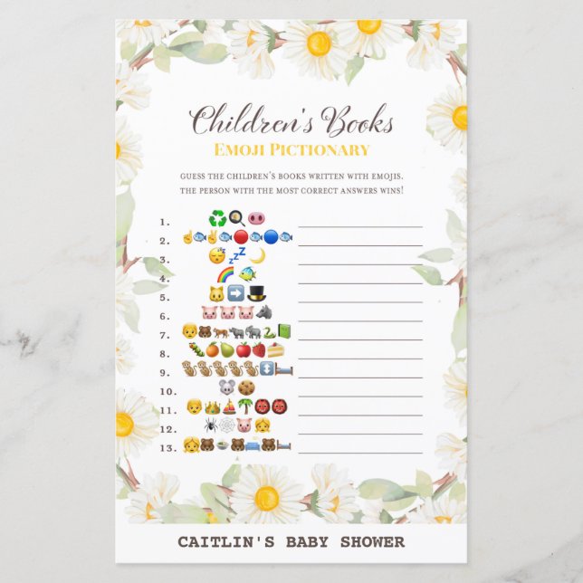 Spring Daisy Blume Baby Showspiel (Vorderseite)
