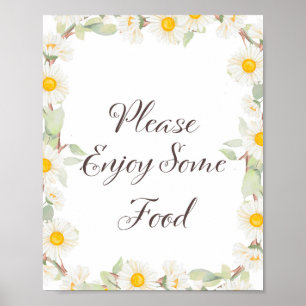 Spring Daisy Themed Bridal Babyduschzeichen Poster