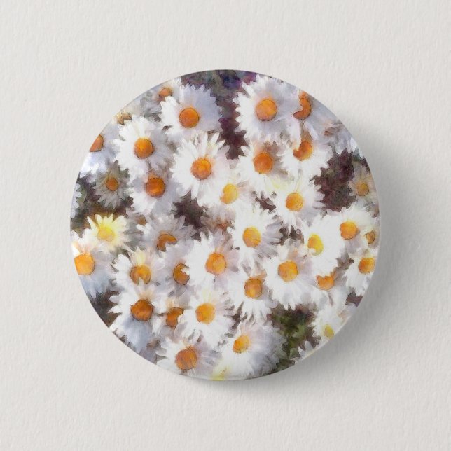 Spring Daisy Wildblume Watercolor Button (Vorderseite)