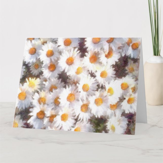 Spring Daisy Wildblume Watercolor Dankeskarte (Vorderseite)