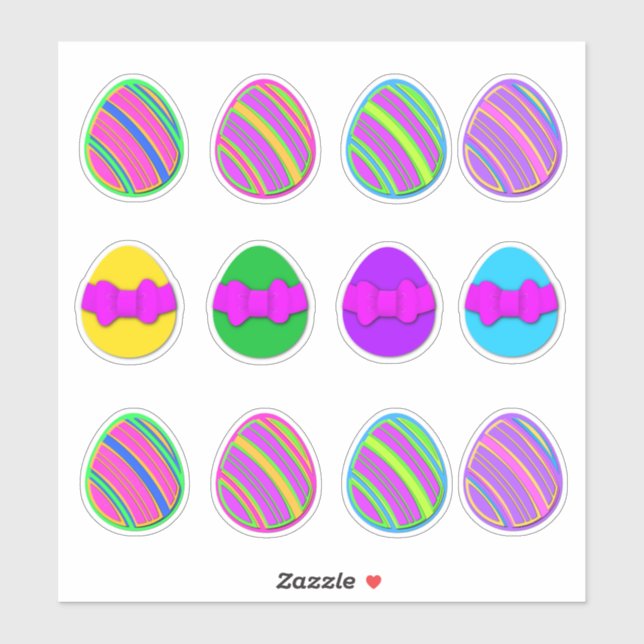 Spring Decorated Easter Egg Stickers Aufkleber (Blatt)