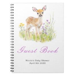 Spring Deer Baby Shower Guest Book Notizblock