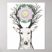 Spring Deer Mandala 8x10 Print