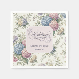 Spring Delicate Hydrangea Flowers Wedding Serviette
