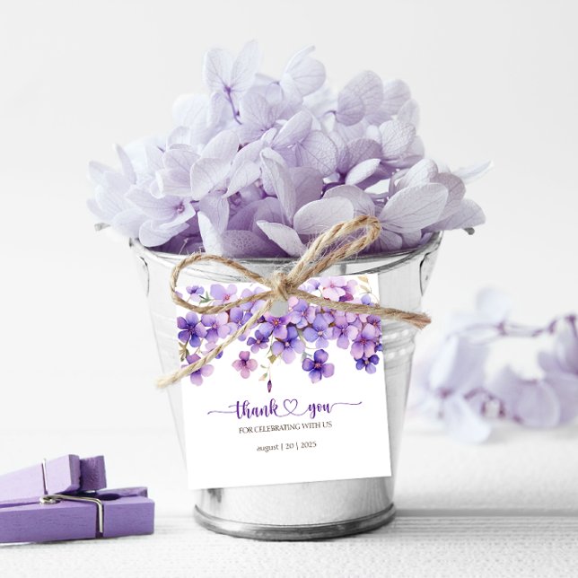 Spring Delicate Violet Baby Dusche Vielen Dank Geschenkanhänger (Spring Delicate Violet Baby Shower Thank You Favor Tags)