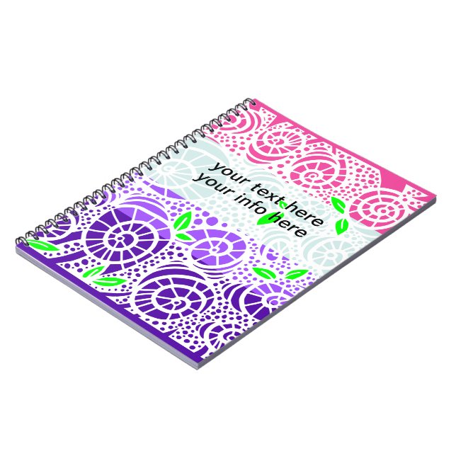 Spring Doodle Blätter und Wirble Muscheln Notizblock (Linke Seite)