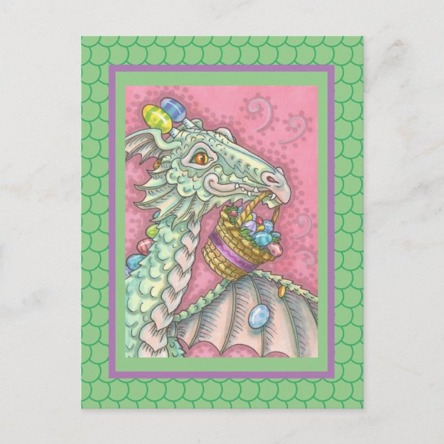 SPRING EASTER DRAGON EGG DROP, FANTASY POSTCARD POSTKARTE (Vorderseite)