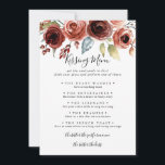 Spring Elegante Wedding Kissing Menu Game Card<br><div class="desc">Diese elegante Hochzeitskissingkarte eignet sich ideal für einen einfachen Hochzeitsempfang. Die Einrichtung besteht aus rosa,  rot,  blau und bordeauxfarbenen Blume,  die mit grünem Blattwerk verziert sind.</div>