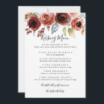 Spring Elegante Wedding Kissing Menu Game Card<br><div class="desc">Diese elegante Hochzeitskissingkarte eignet sich ideal für einen einfachen Hochzeitsempfang. Die Einrichtung besteht aus rosa,  rot,  blau und bordeauxfarbenen Blume,  die mit grünem Blattwerk verziert sind.</div>