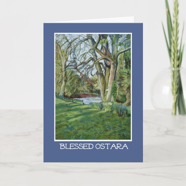 Spring Equinox Card - Riverbank im Frühjahr Karte (Vorderseite)