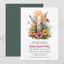 Spring Equinox Party Wildflowers & Candle Sabbat