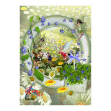 Spring Fairies Baby Girl Décor Poster