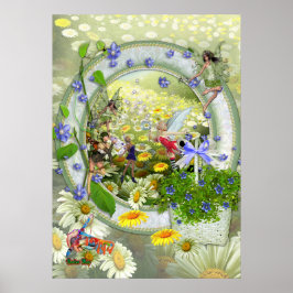 Spring Fairies Baby Girl Décor Poster