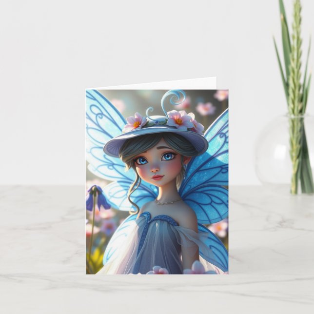 Spring Fairy Portrait Card Feiertagskarte (Vorderseite)