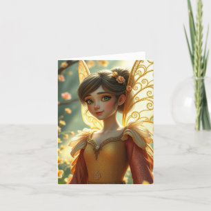 Spring Fairy Portrait Card Feiertagskarte