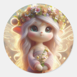 Spring Fairy Runder Aufkleber