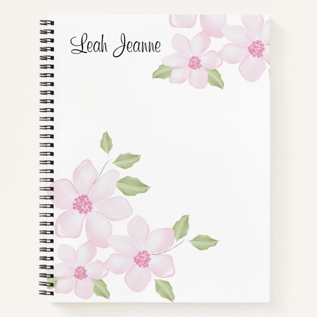 Spring Floral 8.5" x 11" Spiral Notebook Notizbuch (Vorderseite)