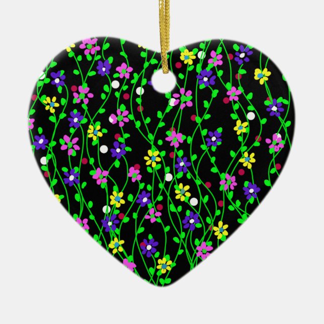 Spring Floral Art Keramik Ornament (Vorne)