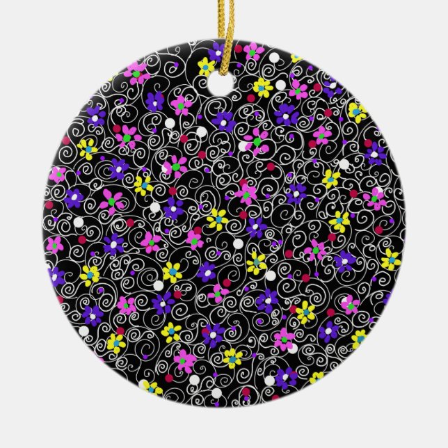 Spring Floral Art Keramik Ornament (Vorne)