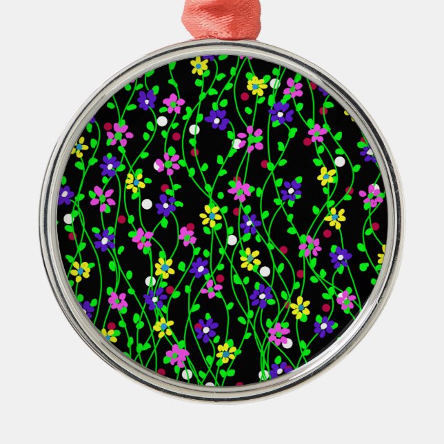Spring Floral Art Ornament Aus Metall (Vorne)