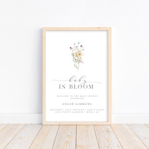 Spring Floral Baby in Bloom Baby Dusche   Poster