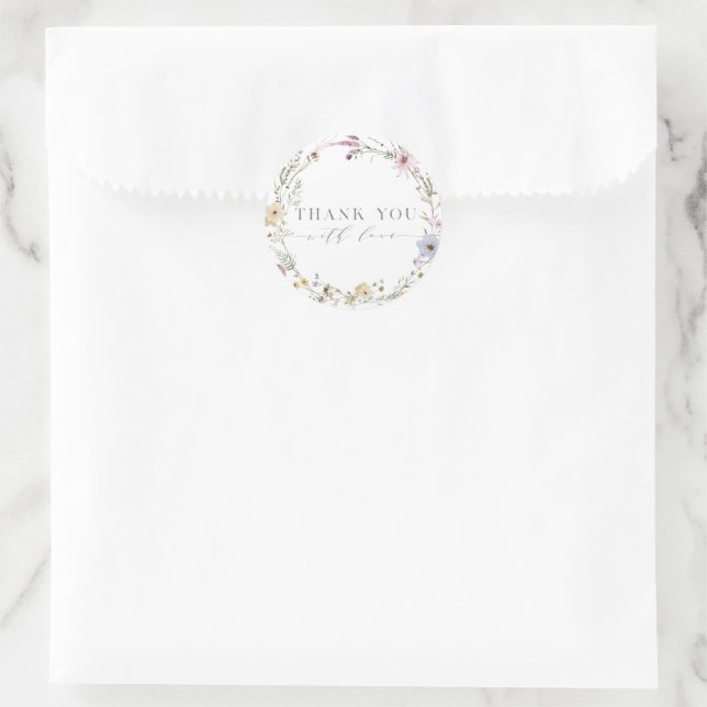 Spring Floral Baby in Bloom Baby Dusche Vielen Dan Runder Aufkleber (Tasche)