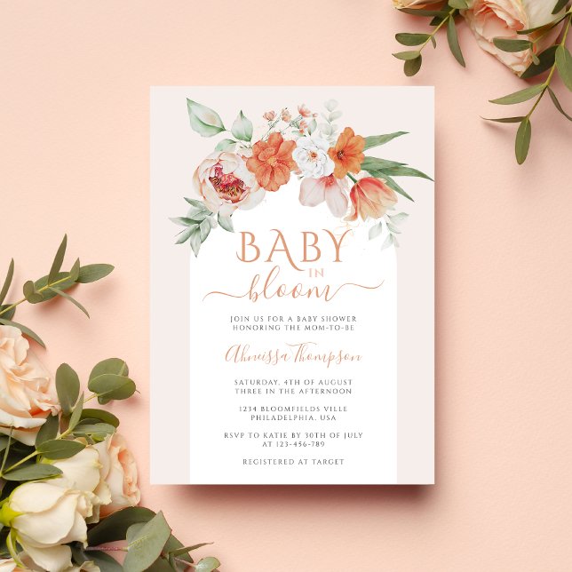 Spring Floral Baby in Bloom Wildblume Babydusche Einladung (Von Creator hochgeladen)