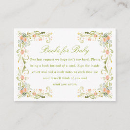 Spring Floral Baby Shower Books for Baby Begleitkarte