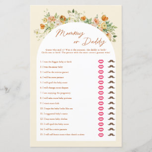 Spring Floral Baby Shower Mommy oder Daddy Game