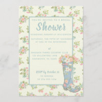 Spring Floral Blue Rain Boot Polterabend