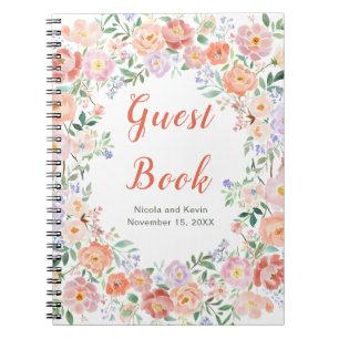 Spring Floral Blume Wedding Guest Book Notizblock