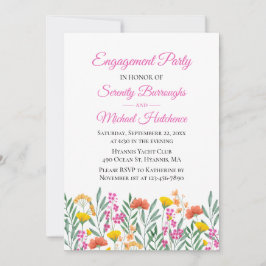 Spring Floral Boho Wildblume Engagement Party Einladung