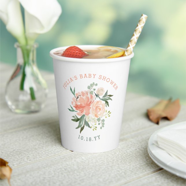 Spring Floral Bouquet Baby Brautparty Pappbecher (In Situ)