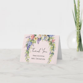 Spring Floral Bridal Shower Thank You Dankeskarte