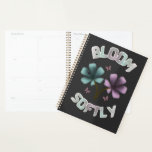 Spring Floral Design Pastel Cottagecore  Planer<br><div class="desc">A beautiful spring-inspired floral design featuring the phrase “Bloom Softly” with pastel flowers and butterflies. This artwork reflects the freshness of spring,  blooming nature,  and soft aesthetic vibes.

Perfect for gifts,  apparel,  and accessories during the spring season.</div>