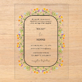 Spring Floral Elegante Wedding Acryleinladungen