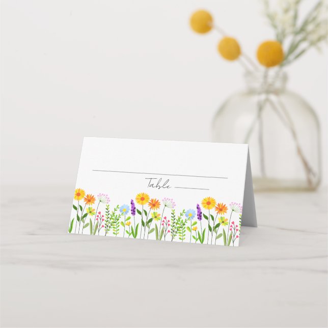 Spring Floral Elegante Wedding Platzkarte (Vorderseite)