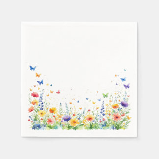 Spring Floral Garden Butterfly Cocktail Napkins Serviette